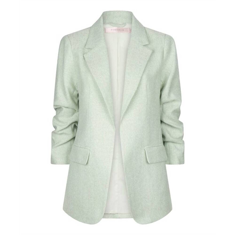 NEW ESQUALO pietta linen look blazer in pastel green - Picture 5 of 8